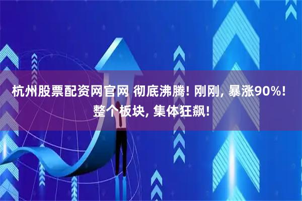 杭州股票配资网官网 彻底沸腾! 刚刚, 暴涨90%! 整个板块, 集体狂飙!